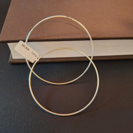 Cercei rotunzi din argint 925 - diametru 6 cm [3]