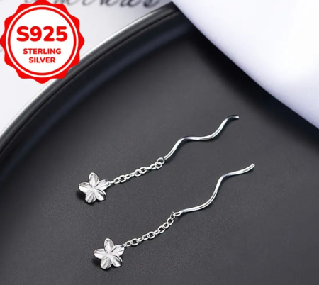 Cercei Argint 925 „Dansul Florilor” – model lung de 4 cm [2]