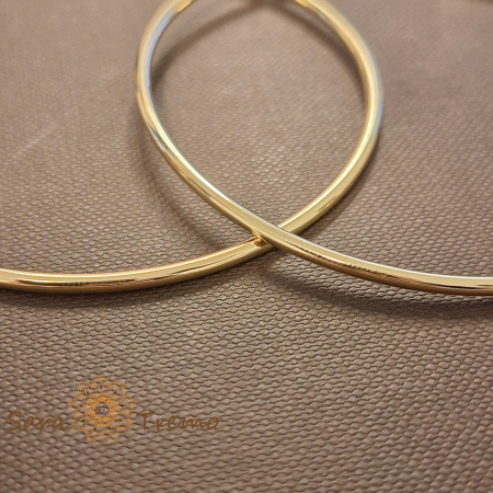 Cercei rotunzi Magie Aurie 6.5 cm, placati cu aur 18K [3]