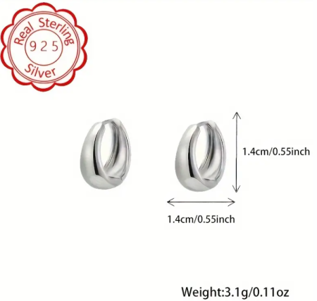 Cercei rotunzi din argint 925 – model clasic lucios [1]