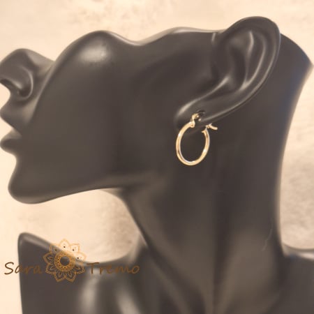 Bijuterii placate cu aur - Cercei rotunzi "Eleganta Zilnica" 1.8 cm, placati cu aur