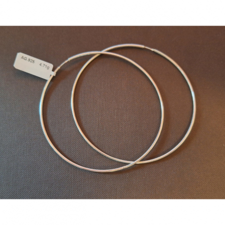 Cercei rotunzi mari tip creole din argint diametru larg - 8 cm [3]