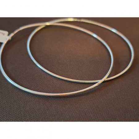 Cercei rotunzi mari tip creole din argint diametru larg - 8 cm [6]