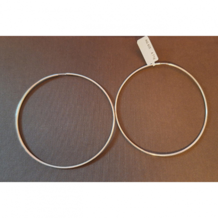 Cercei rotunzi mari tip creole din argint diametru larg - 8 cm [2]