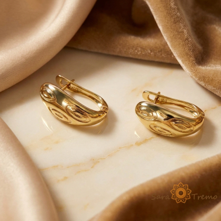 Cercei Aura Regala – Cercei placati cu 3 straturi de aur 14K, 1.5 cm [1]