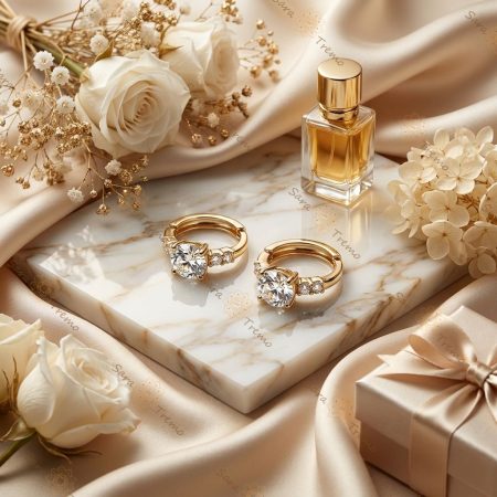 Cercei Diamantul Regal – Cercei placați 14K [1]