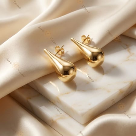 Cercei - Cercei Picătura Distinsă – Cercei placați 14K