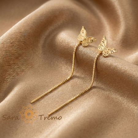 Cercei - Cercei Zbor Liber – Cercei Tip Fir cu Fluturași Auriți