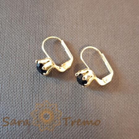 Cercei simpli și clasici cu cristal zirconia negru [1]