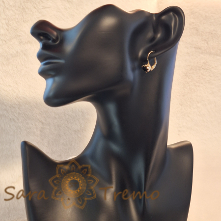 Cercei simpli și clasici cu cristal zirconia negru [3]