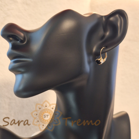 Cercei simpli și clasici cu cristal zirconia negru [4]