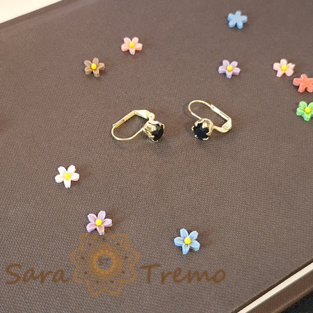 Cercei simpli și clasici cu cristal zirconia negru [2]