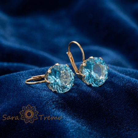 Cercei Safirul de Gheata – Cercei placati 18K Brazilia [1]