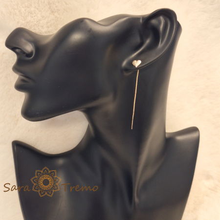 Cercei Heartline – 6 cm placati aur 18K Brazilia [2]