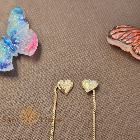 Cercei Heartline – 6 cm placati aur 18K Brazilia [3]