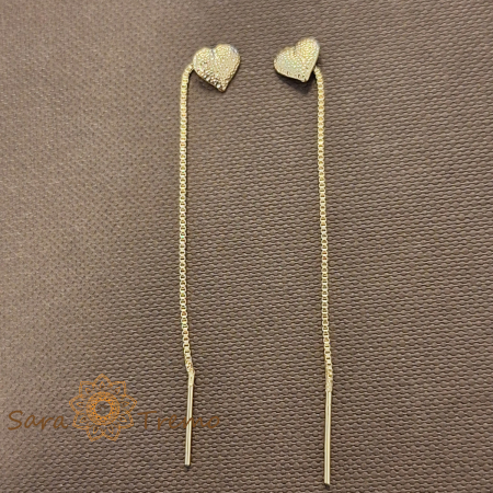 Cercei Heartline – 6 cm placati aur 18K Brazilia [1]