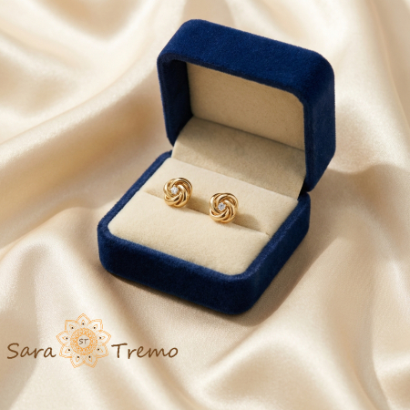 Cercei Nodul Destinului – Cercei cu tija placati 18K Brazilia [1]