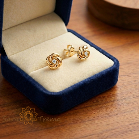 Cercei Nodul Destinului – Cercei cu tija placati 18K Brazilia [2]