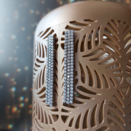 Cercei Tennis Triplu Lant Argint 925 & Zirconia - Refined Thai [3]