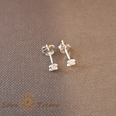 Cercei Unisex Argint 925 cu Cristal Zirconia Alb Pătrat [0]