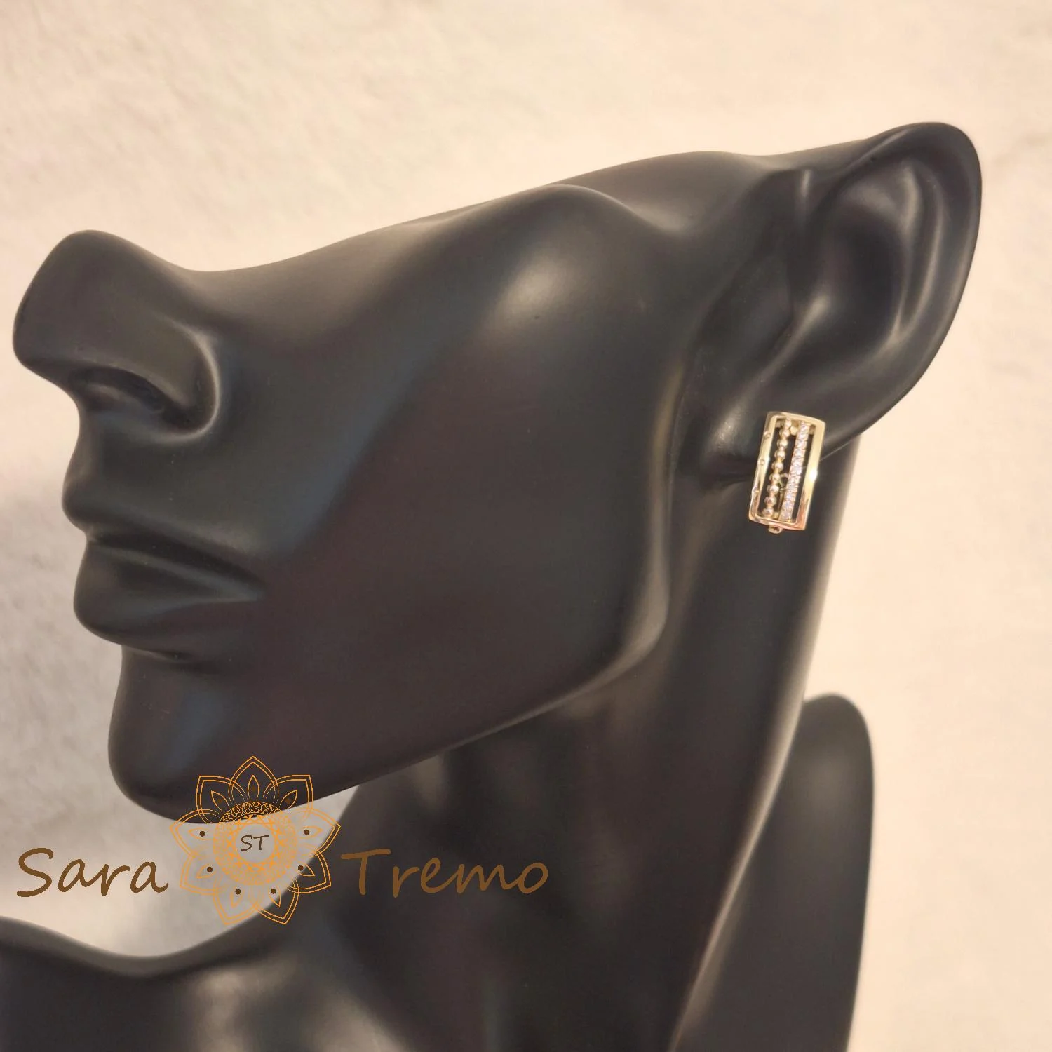 Cercei Gardianul Luminii – Cercei creole mici placati 14K cu zirconia [1]