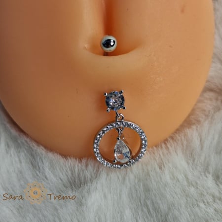 Piercinguri pentru buric - Cercel de buric din argint - model circular