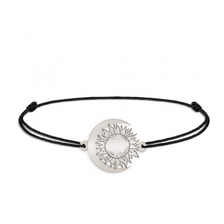 Ceres - Bratara personalizata snur Soare si Luna din argint 925 [1]