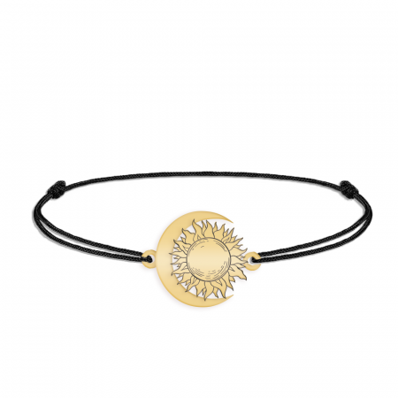 Ceres - Bratara personalizata snur Soare si Luna din argint 925 placat cu aur galben 24K [3]