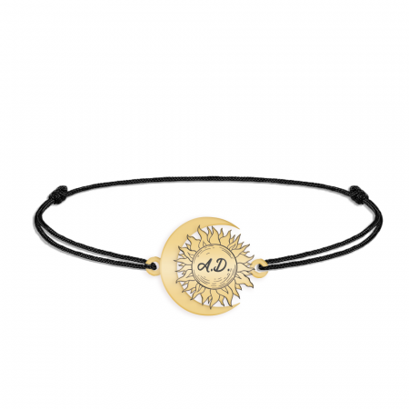 Ceres - Bratara personalizata snur Soare si Luna din argint 925 placat cu aur galben 24K [2]