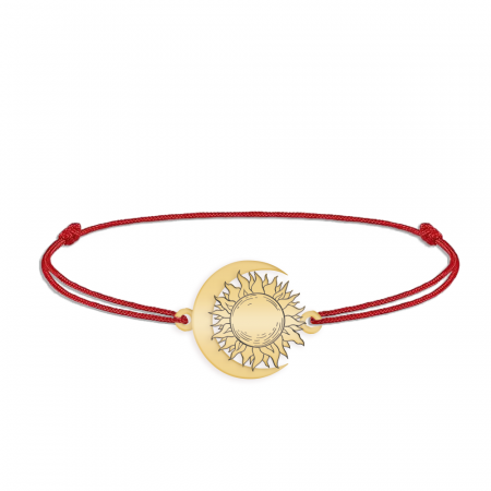 Ceres - Bratara personalizata snur Soare si Luna din argint 925 placat cu aur galben 24K [1]