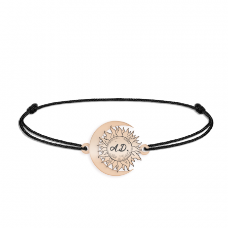 Ceres - Bratara personalizata snur Soare si Luna din argint 925 placat cu aur roz [3]