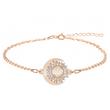 Ceres - Bratara personalizata Soare si Luna din argint 925 placat cu aur roz [1]