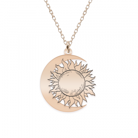 Ceres - Colier personalizat Soare si Luna din argint 925 placat cu aur roz [1]
