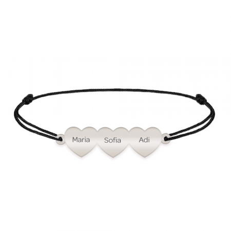 Bratara cu 3 inimi, personalizare cu orice nume - argint 925 [3]