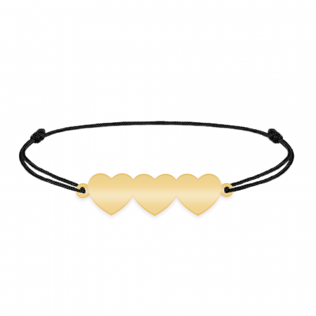 Bratara cu 3 inimi personalizate cu nume - argint 925 placat cu aur 24K [1]