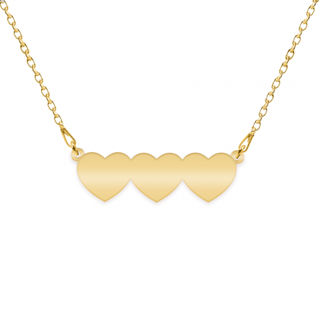 Lant cu 2-3-4 inimi personalizate cu nume - argint 925 placat cu aur 24K [1]