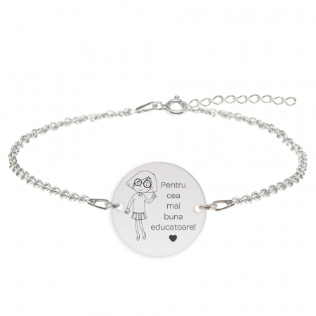 Bratari personalizate - Charlotte - Bratara personalizata din argint 925 pentru Educatoare