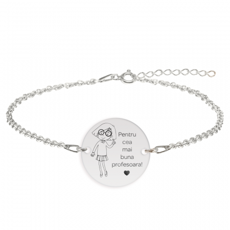 Bratari personalizate - Charlotte - Bratara personalizata din argint 925 pentru Profesoara