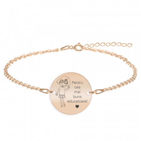 Bijuterii personalizate - Charlotte - Bratara personalizata din argint 925 placat cu aur galben pentru Educatoare