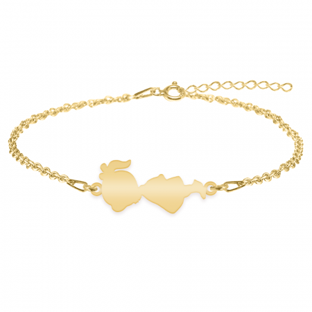 Bratara model fetită, se poate grava cu orice nume - argint 925 placat cu aur 24K [1]