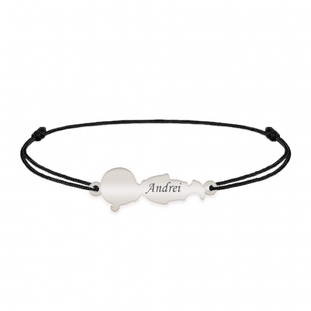 Bijuterii personalizate - Child - Bratara personalizata snur baietel din argint 925