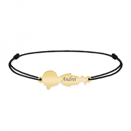 Child - Bratara personalizata snur baietel din argint 925 placat cu aur galben 24K [1]