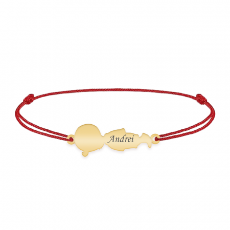 Child - Bratara personalizata snur baietel din argint 925 placat cu aur galben 24K [2]