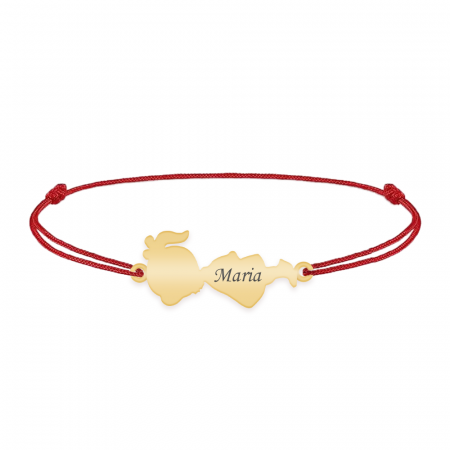 Child - Bratara personalizata snur fetita din argint 925 placat cu aur galben 24K [3]