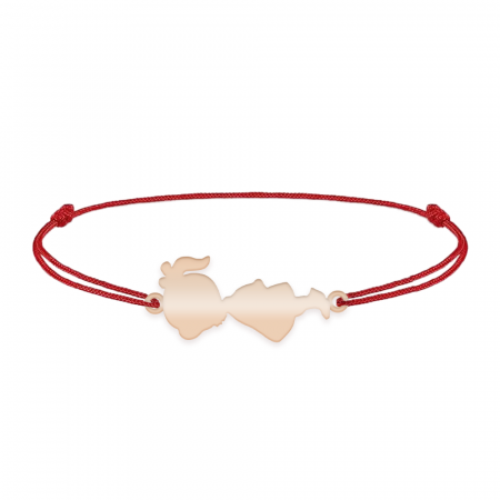 Bratari personalizate - Child - Bratara personalizata snur fetita din argint 925 placat cu aur roz