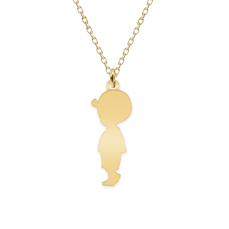 Colier personalizat baietel din argint 925 placat cu aur galben 24K [1]