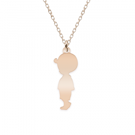 Colier personalizat baietel din argint 925 placat cu aur roz [1]