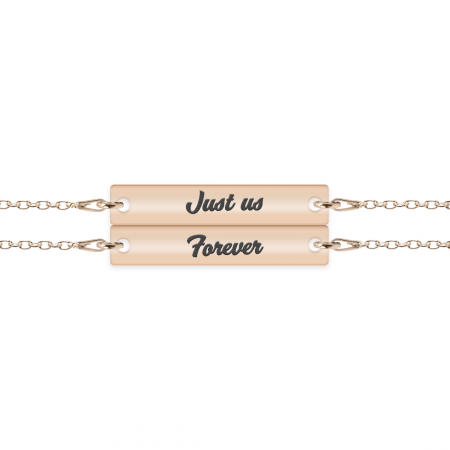 Seturi - Chris - Set bratari personalizate tablita cu nume pentru cuplu din argint 925 placat cu aur roz