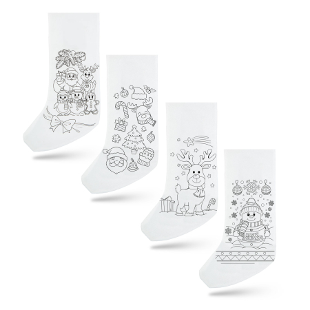 Cizmă de Moș Crăciun de colorat - cu 4 carioci - 4 modele - 41 x 21 cm [0]