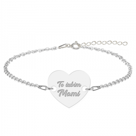 Bijuterii personalizate - Claudia - Bratara personalizata din argint 925 - Inimioara